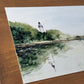 Lighthouse Reflection. Watercolor print