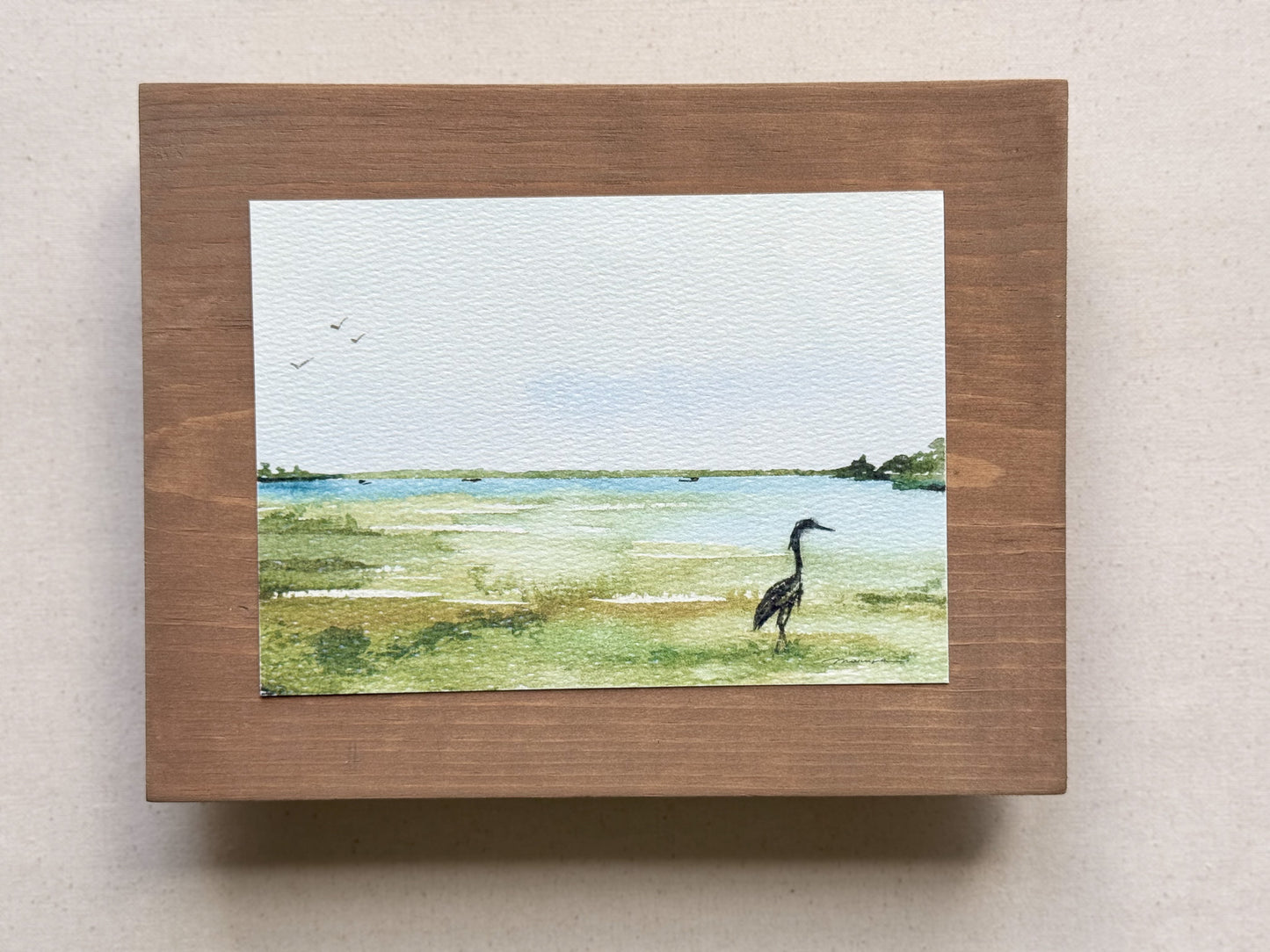 Heron's Silence. Watercolor print