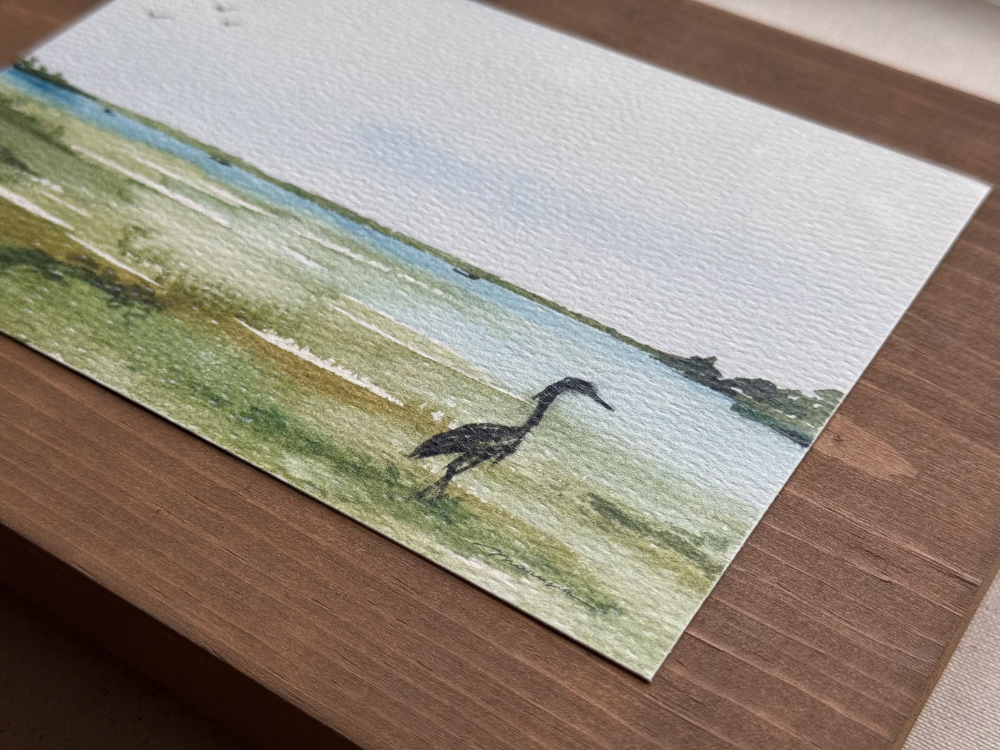 Heron's Silence. Watercolor print