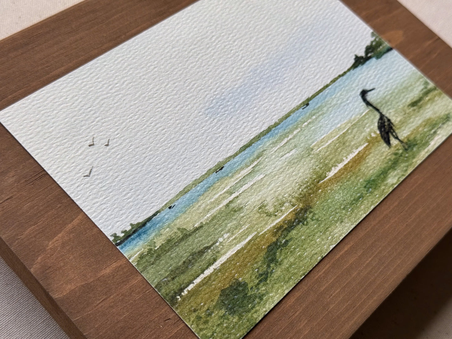 Heron's Silence. Watercolor print