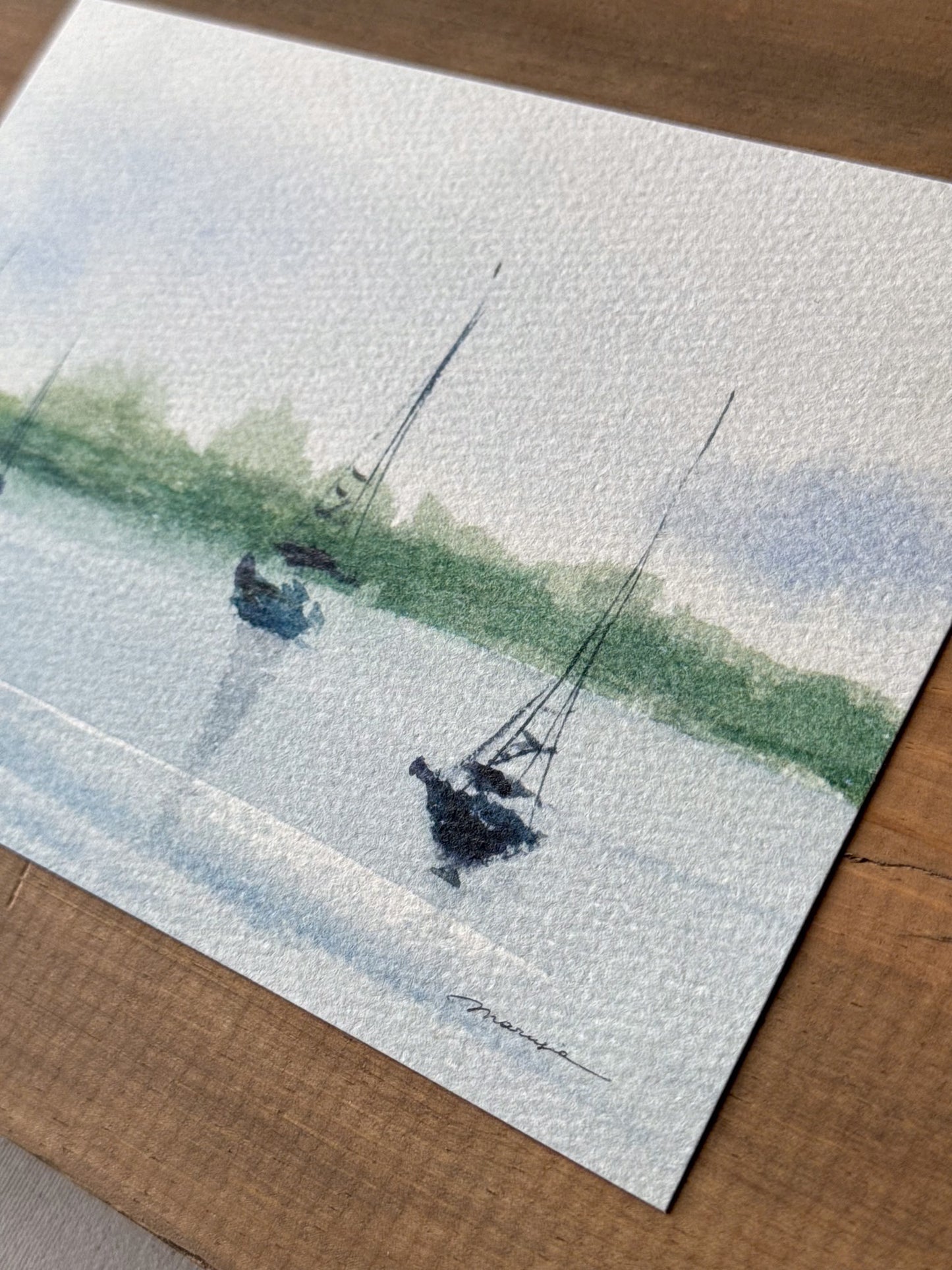 Sailboat Serenade. Watercolor print