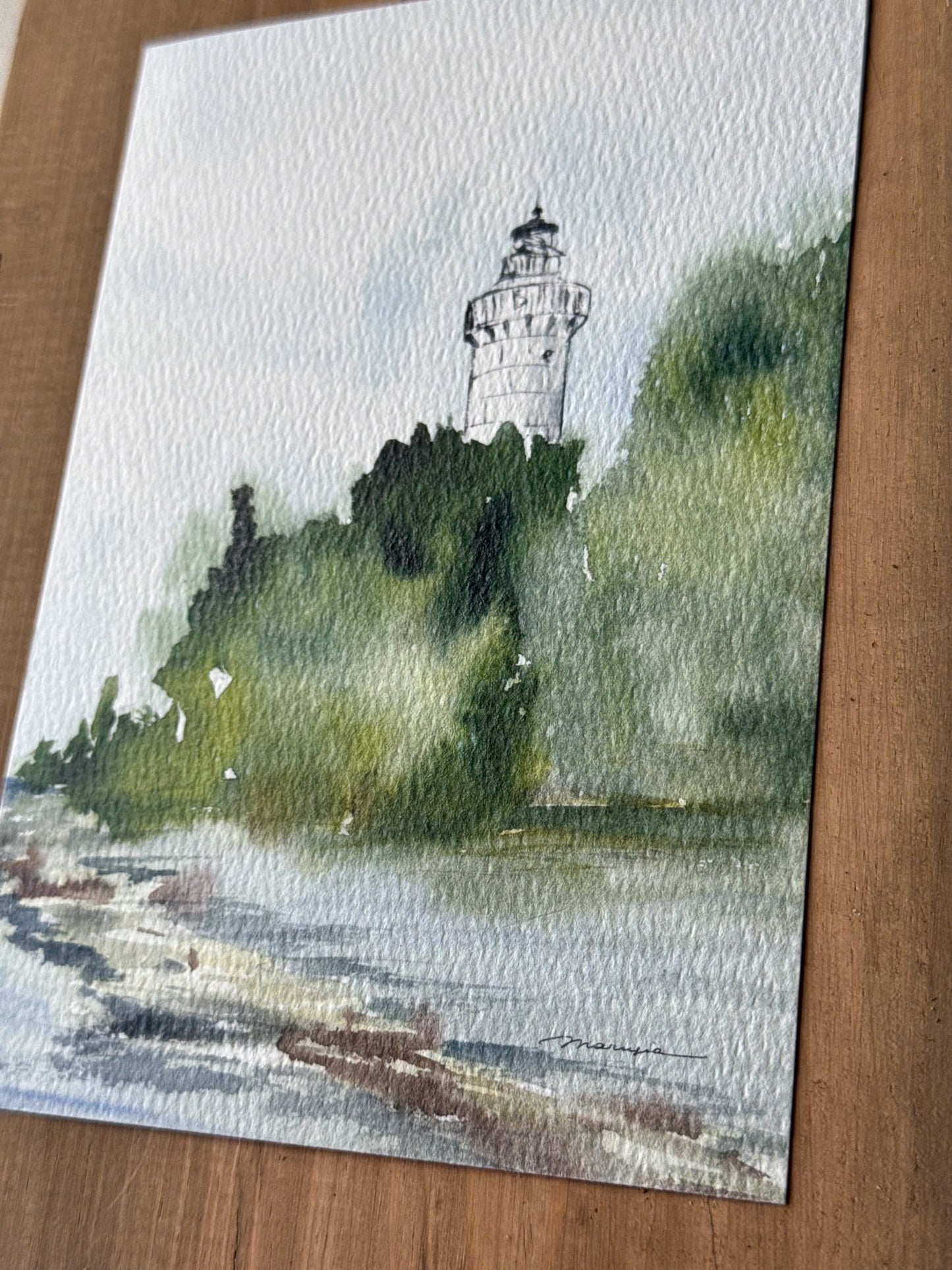 Lighthouse Whispers. Watercolor print